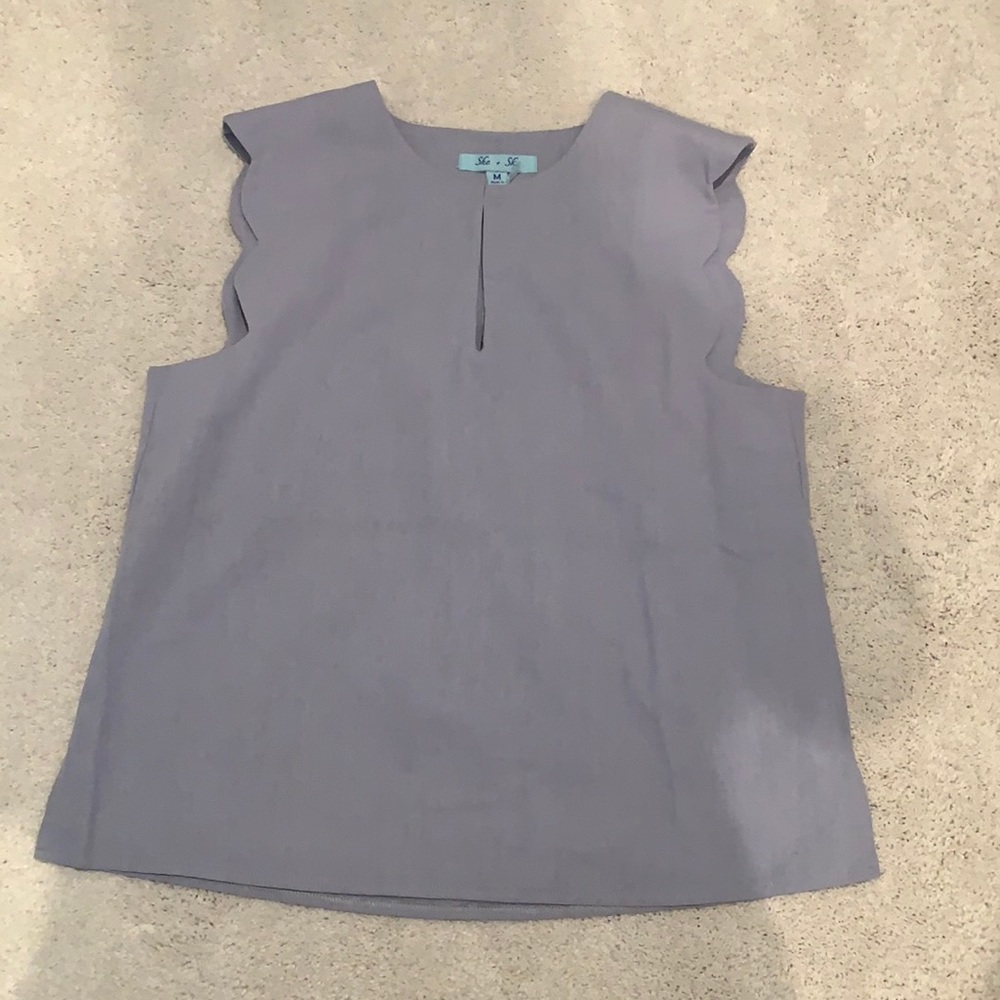 lavender shirt